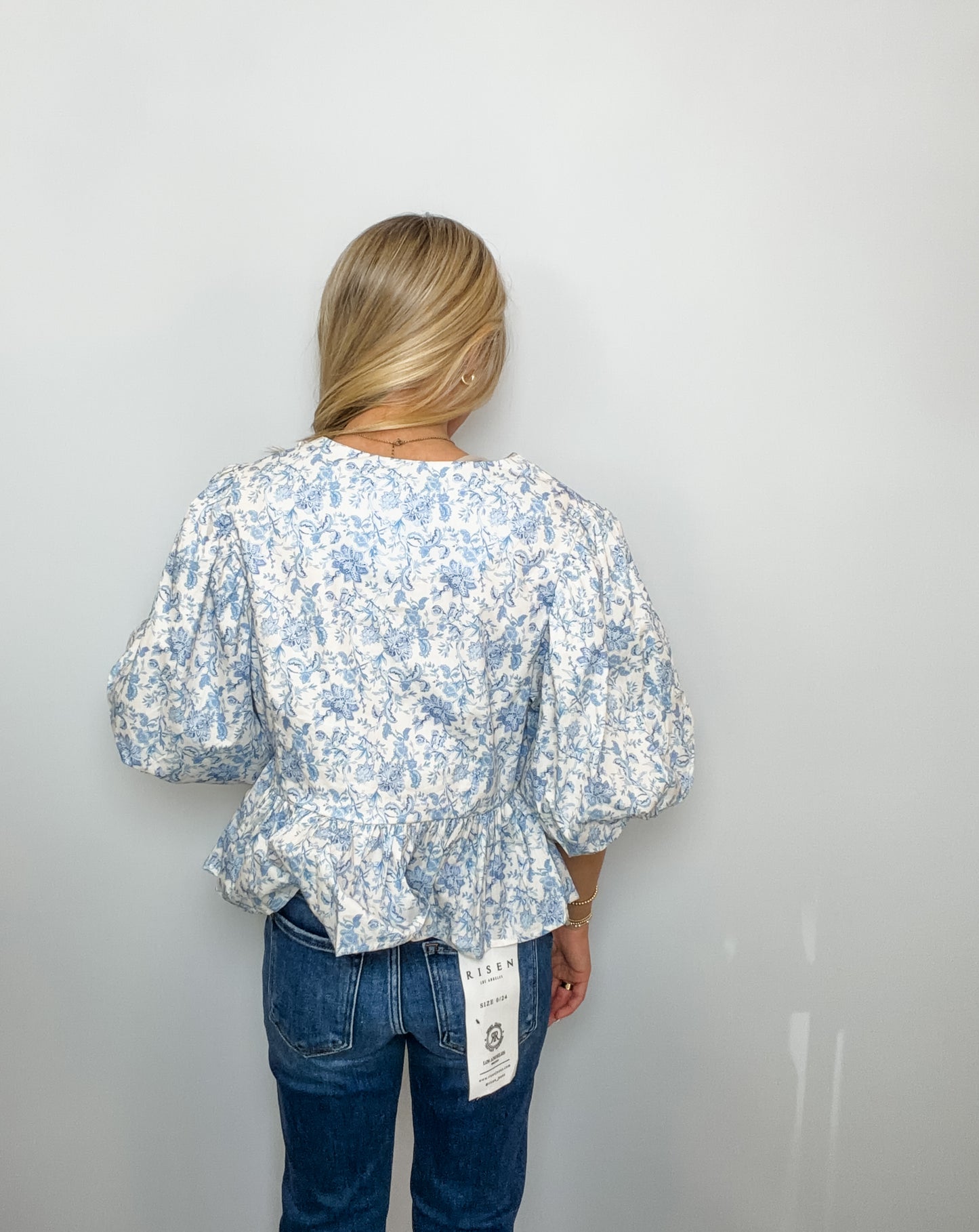 Floral Tie-Front Peplum Top