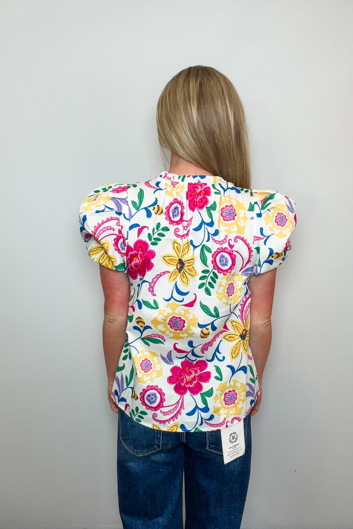 Kress Floral Berisa Split Neck Top