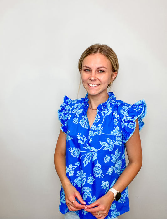 Jazzy Ruffle Floral Top