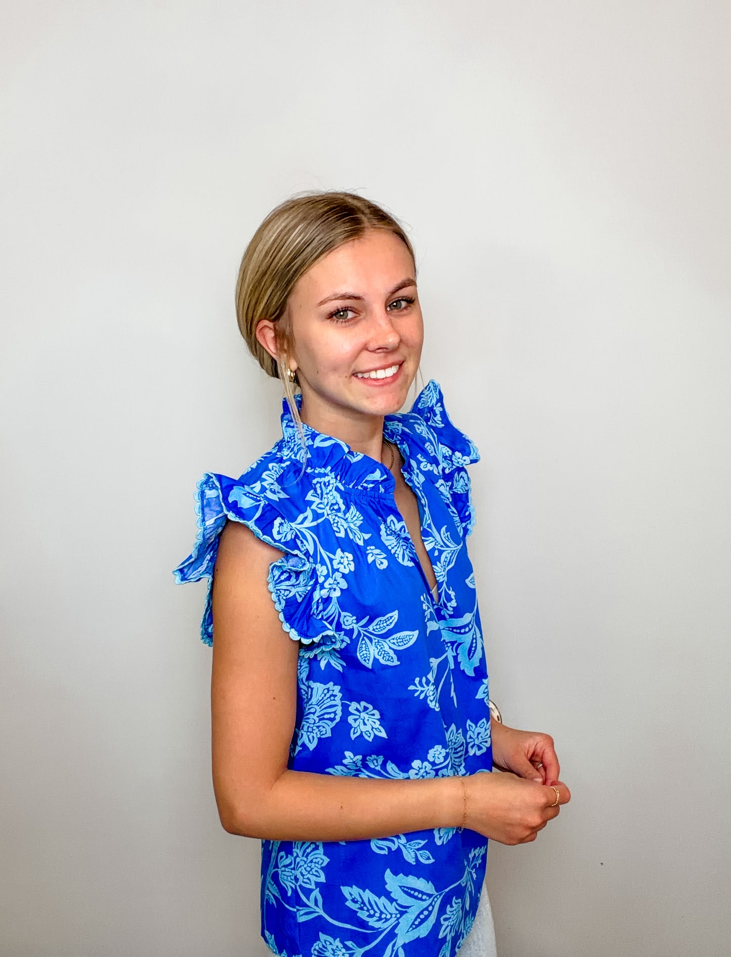 Jazzy Ruffle Floral Top
