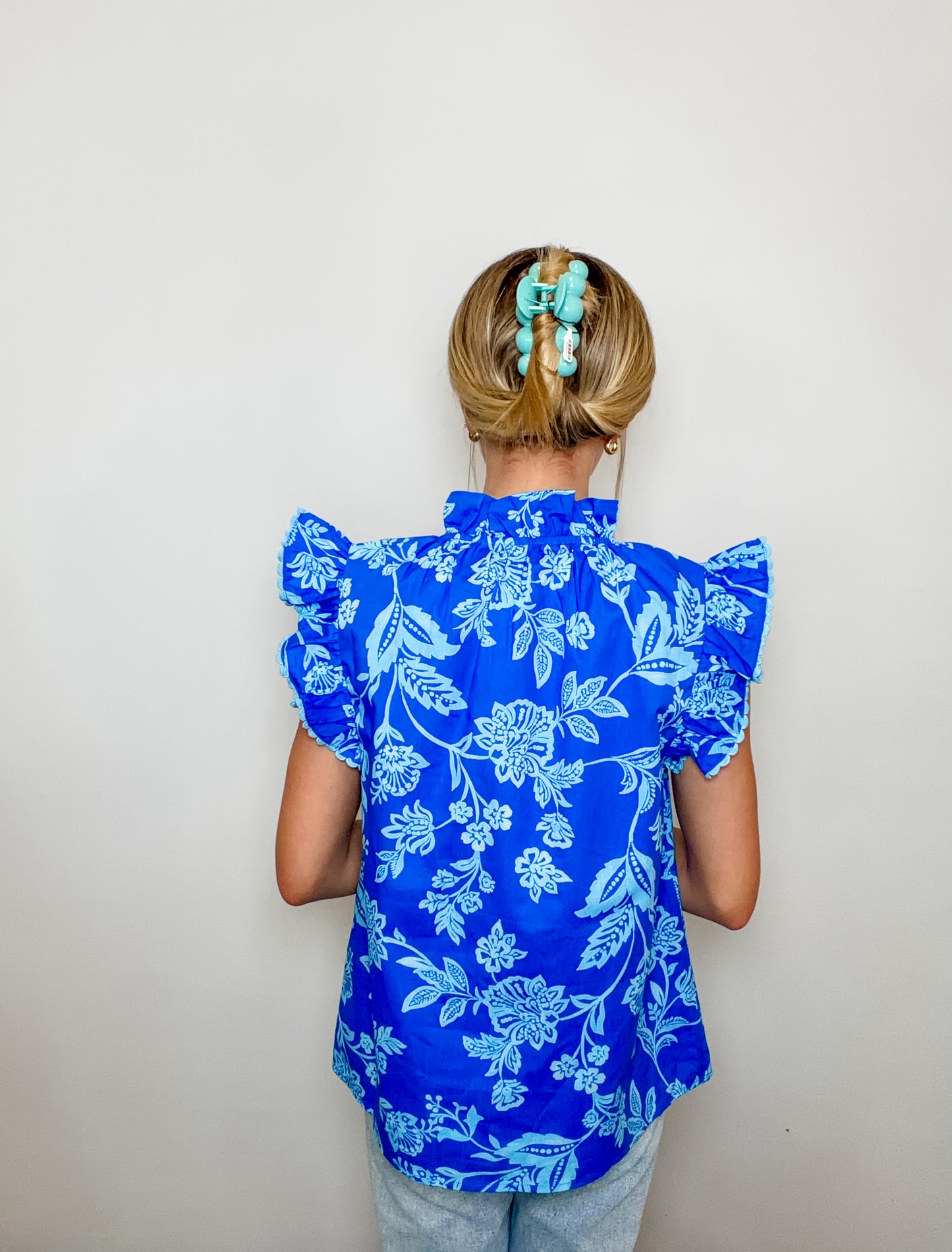 Jazzy Ruffle Floral Top
