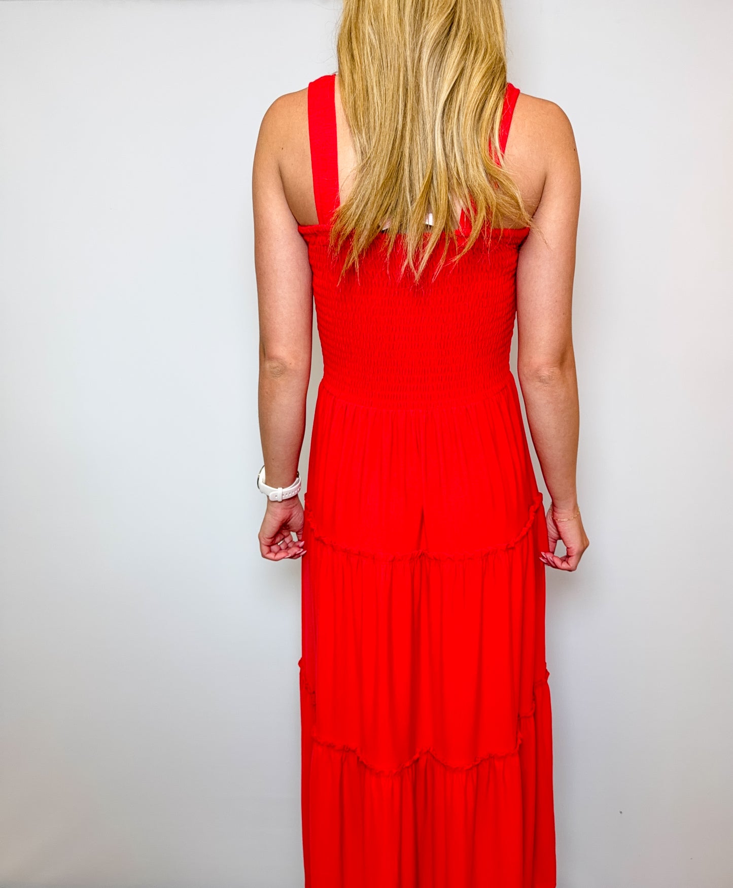 Smocked Tiered Midi Dress