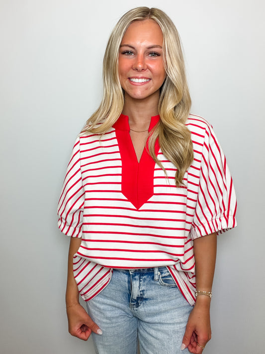 Stripe Dolman Sleeve Oversized Knit Top