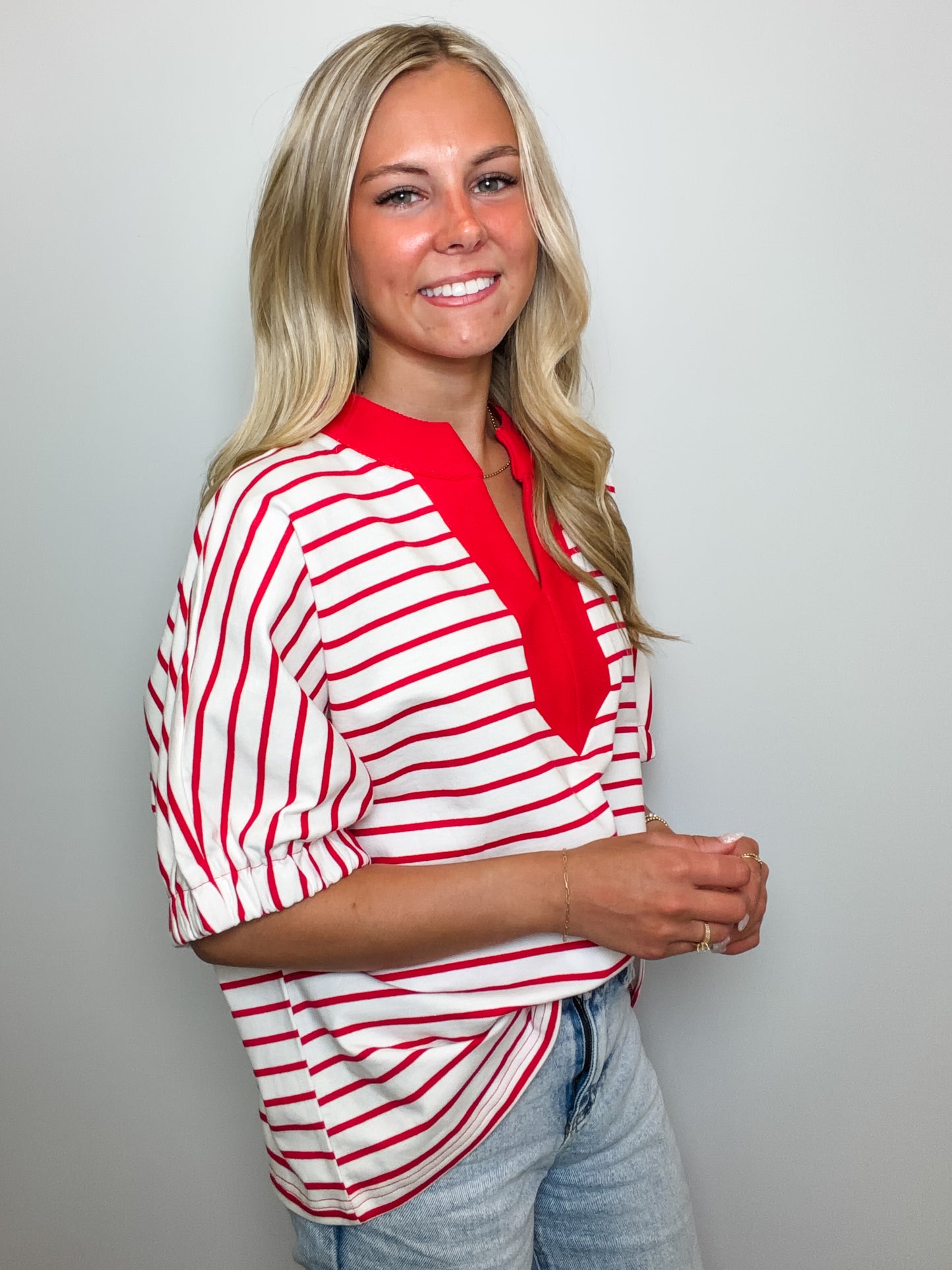 Stripe Dolman Sleeve Oversized Knit Top