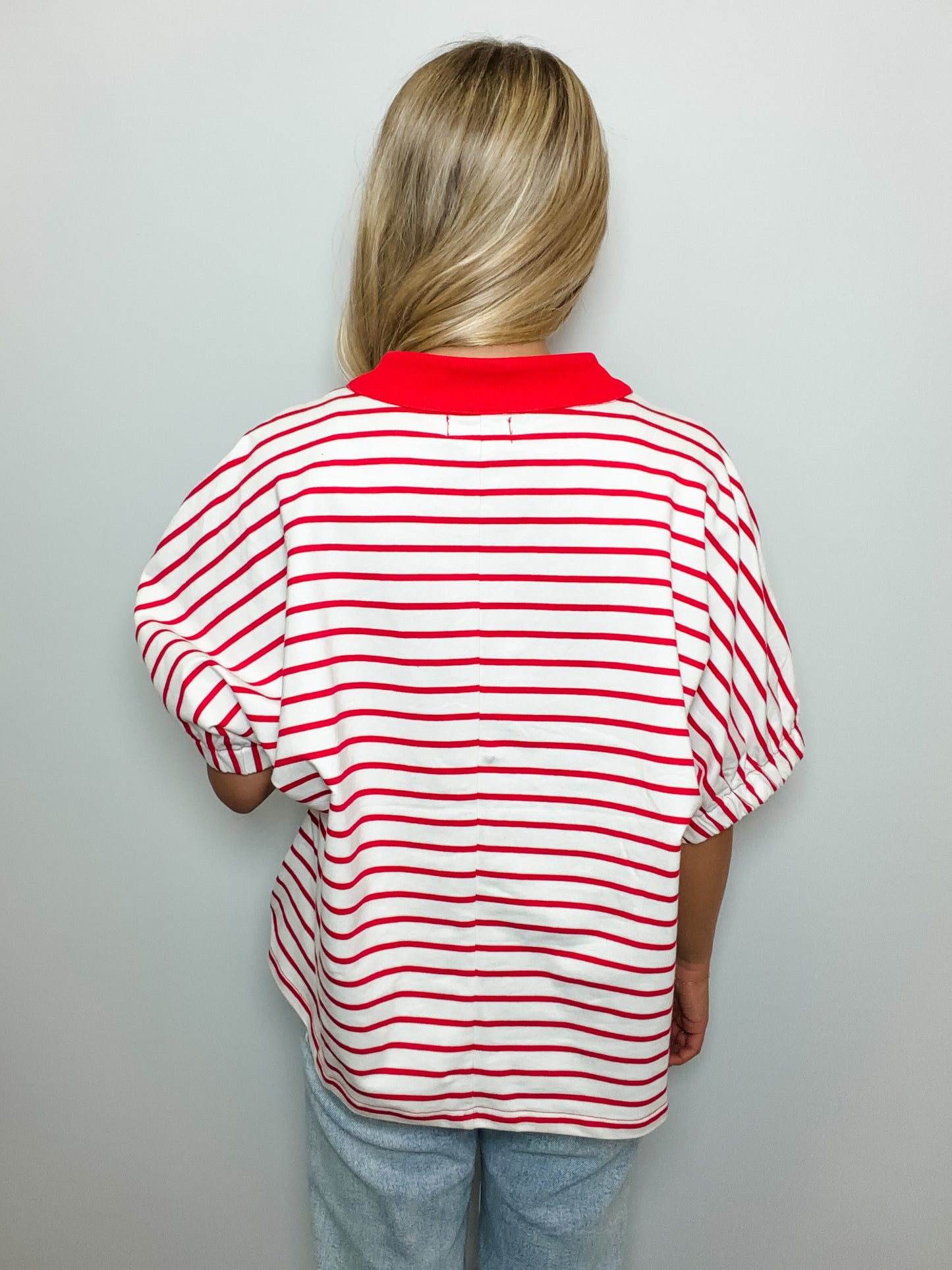 Stripe Dolman Sleeve Oversized Knit Top