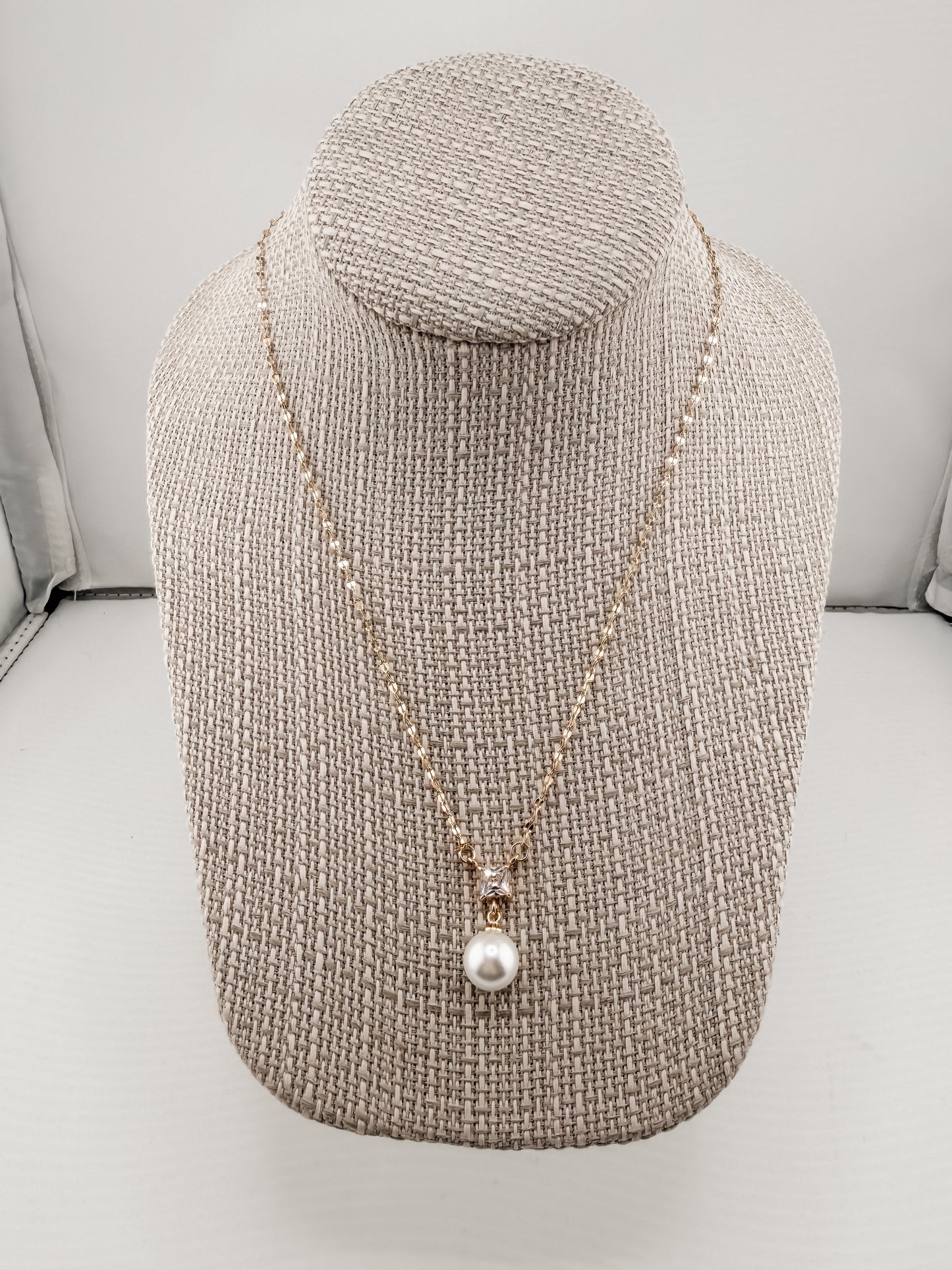 Classic CZ Crystal & Pearl Pendant Necklace