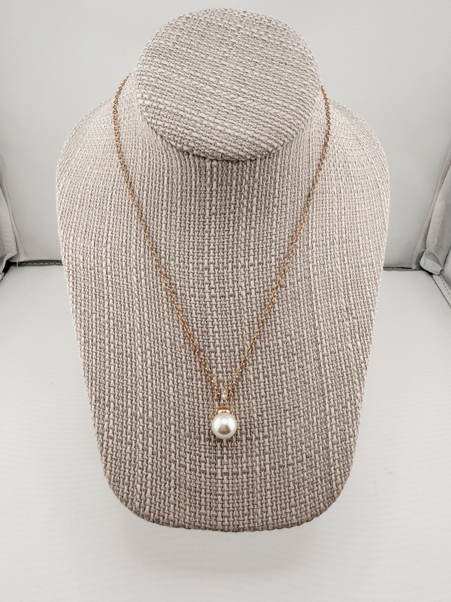 Classic CZ Crystal & Pearl Pendant Necklace
