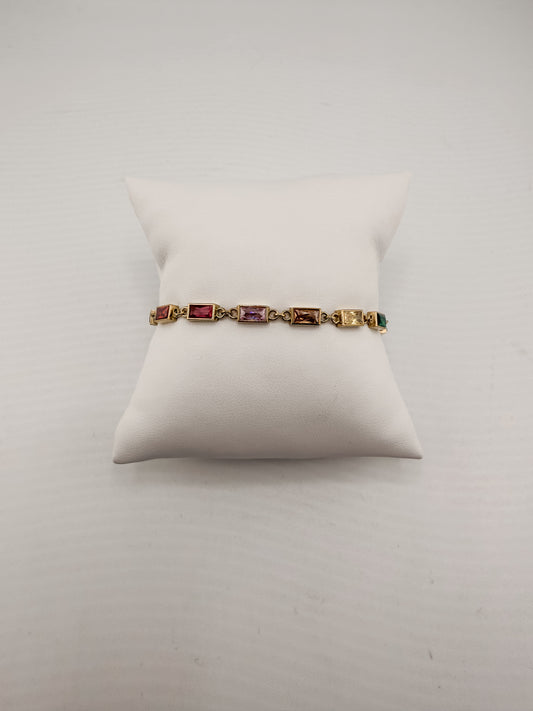 18k Stainless Steel Tarnish Free Rainbow Crystal Bracelet