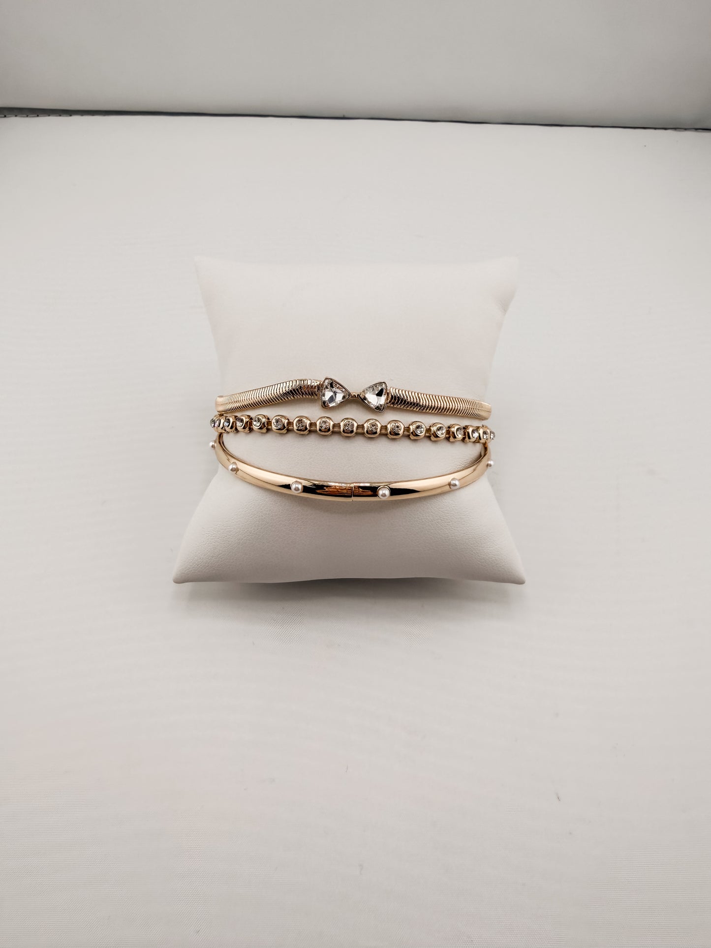 Herringbone Bow Bezels & Open Cuff Bracelet
