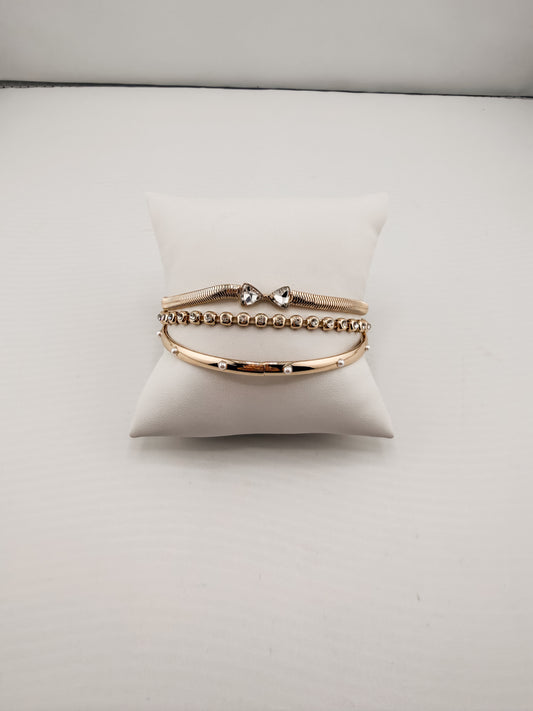Herringbone Bow Bezels & Open Cuff Bracelet