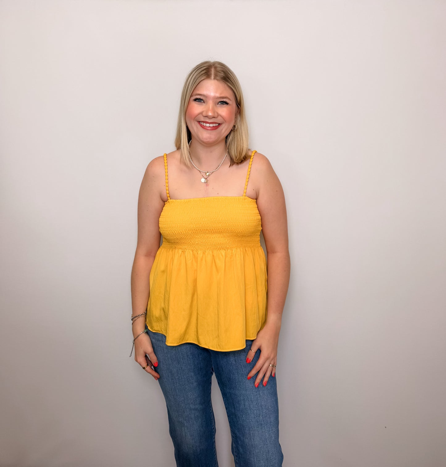 Pom Pom Smocking Top