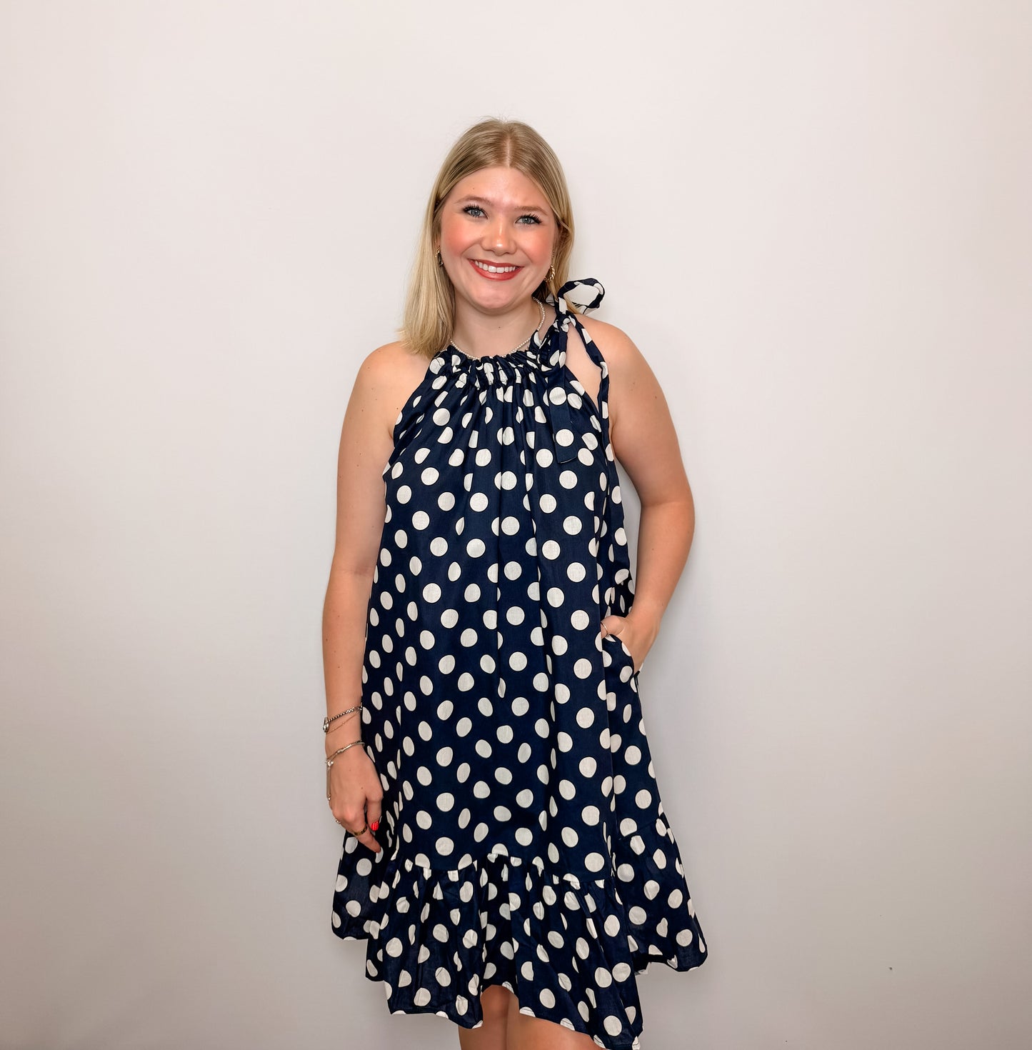 Polka-Dot Mini Dress
