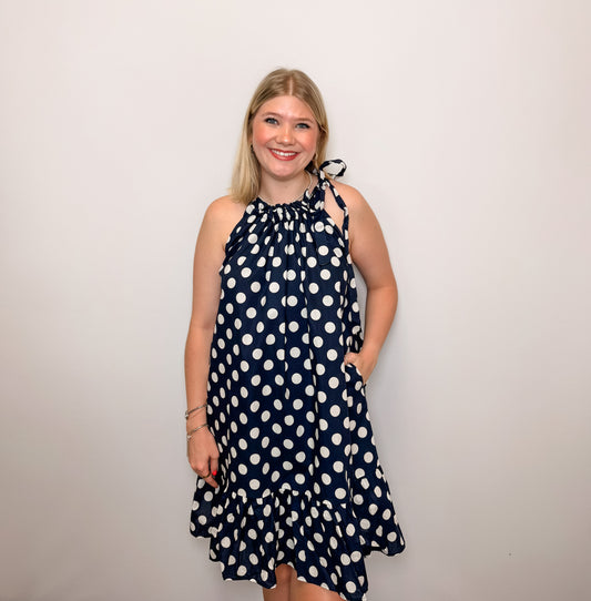 Polka-Dot Mini Dress