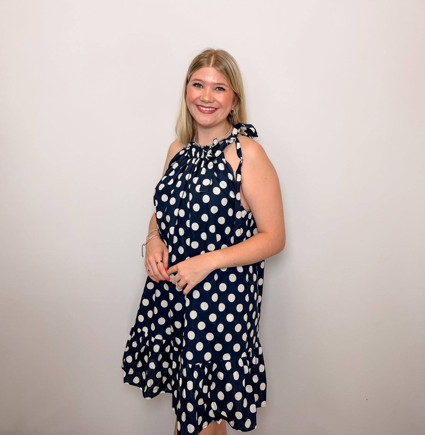 Polka-Dot Mini Dress