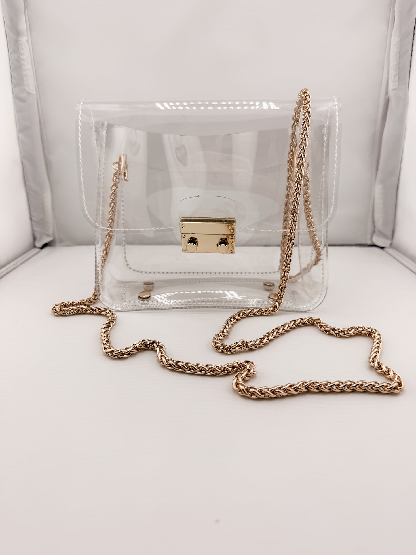 Clear Crossbody Bag with Long Chain