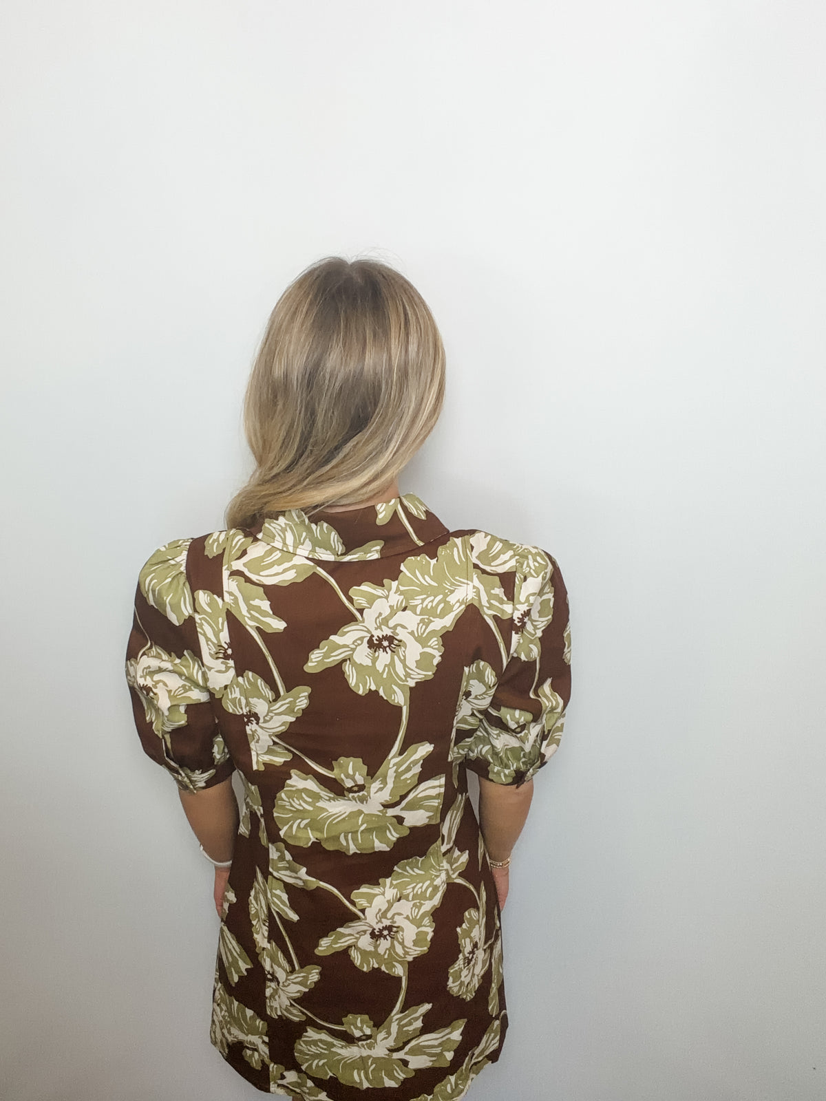 Floral Print Collared Button Down Mini Dress