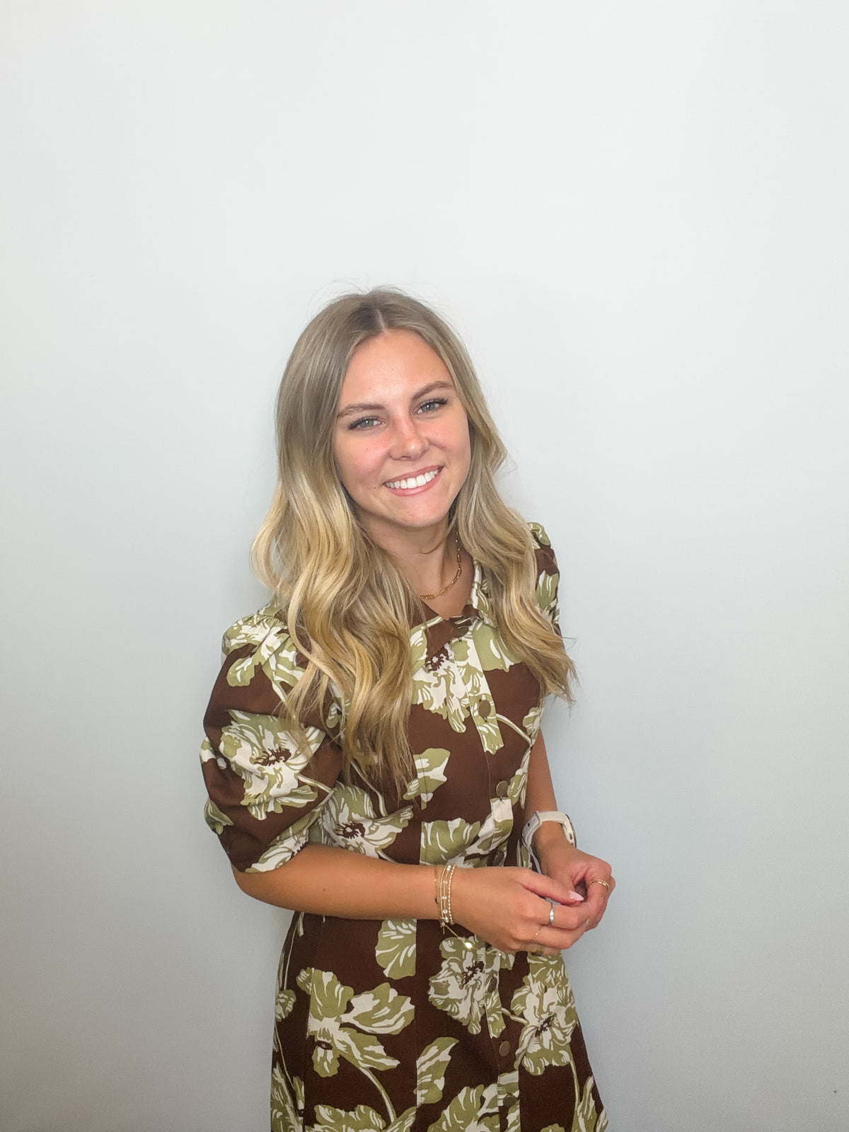 Floral Print Collared Button Down Mini Dress