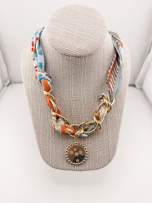 Sarah Scarf Charm Necklace