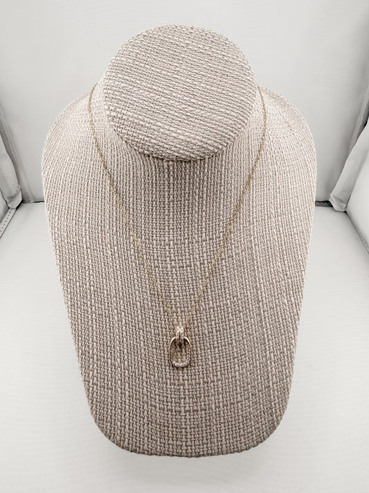 Minot CZ Oval Pendant Necklace