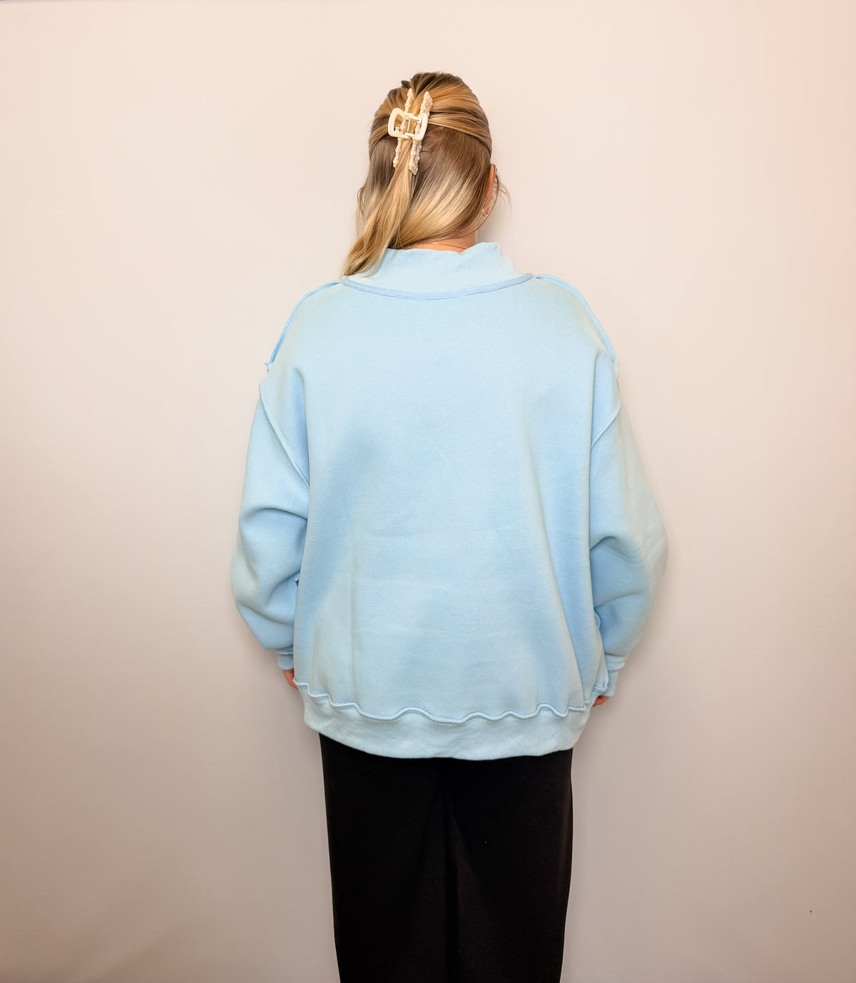 'Jesus Saves' Print Mock Neck Sweatshirt