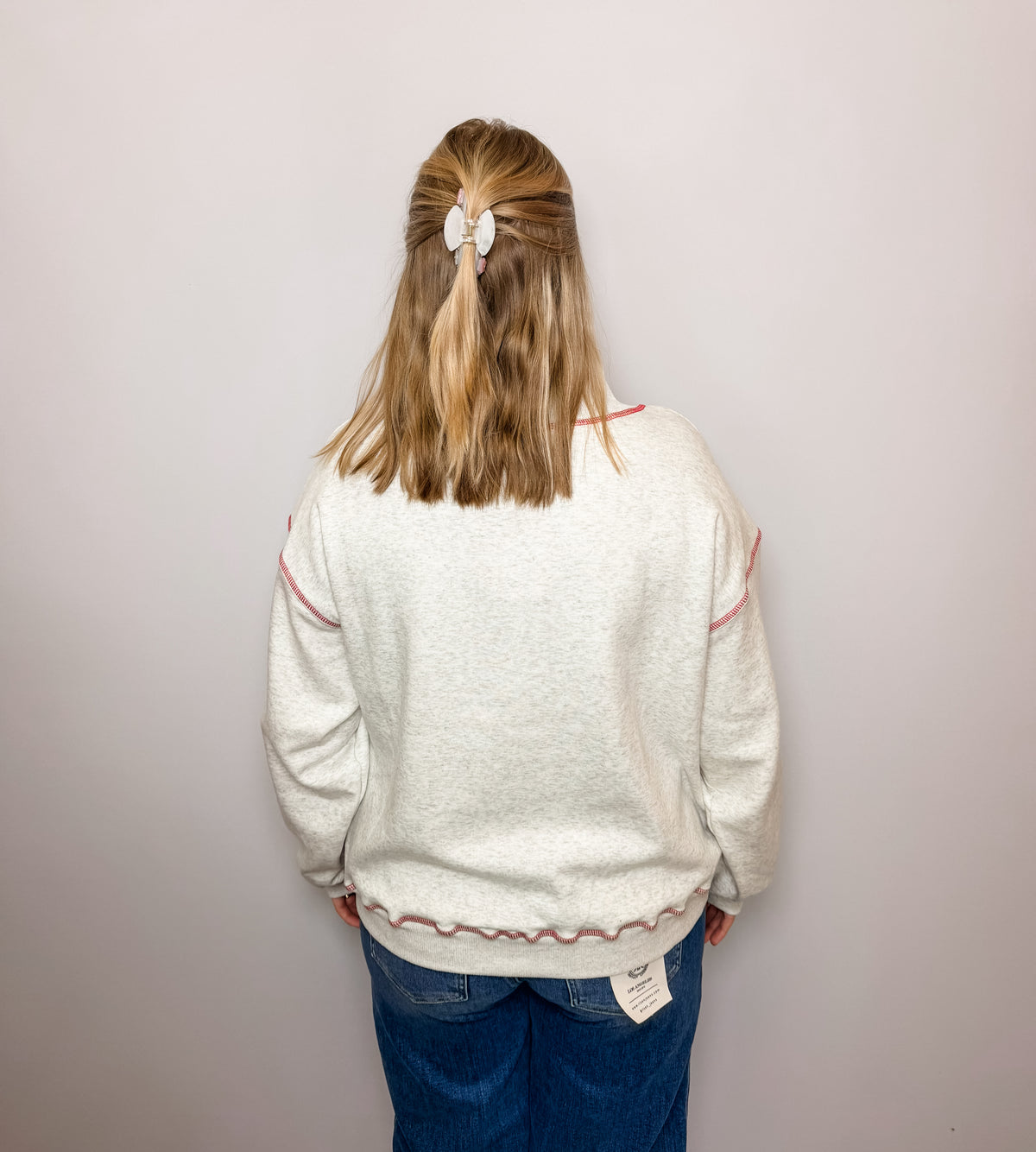 'Merry' Plaid Patch Holiday Sweatshirt