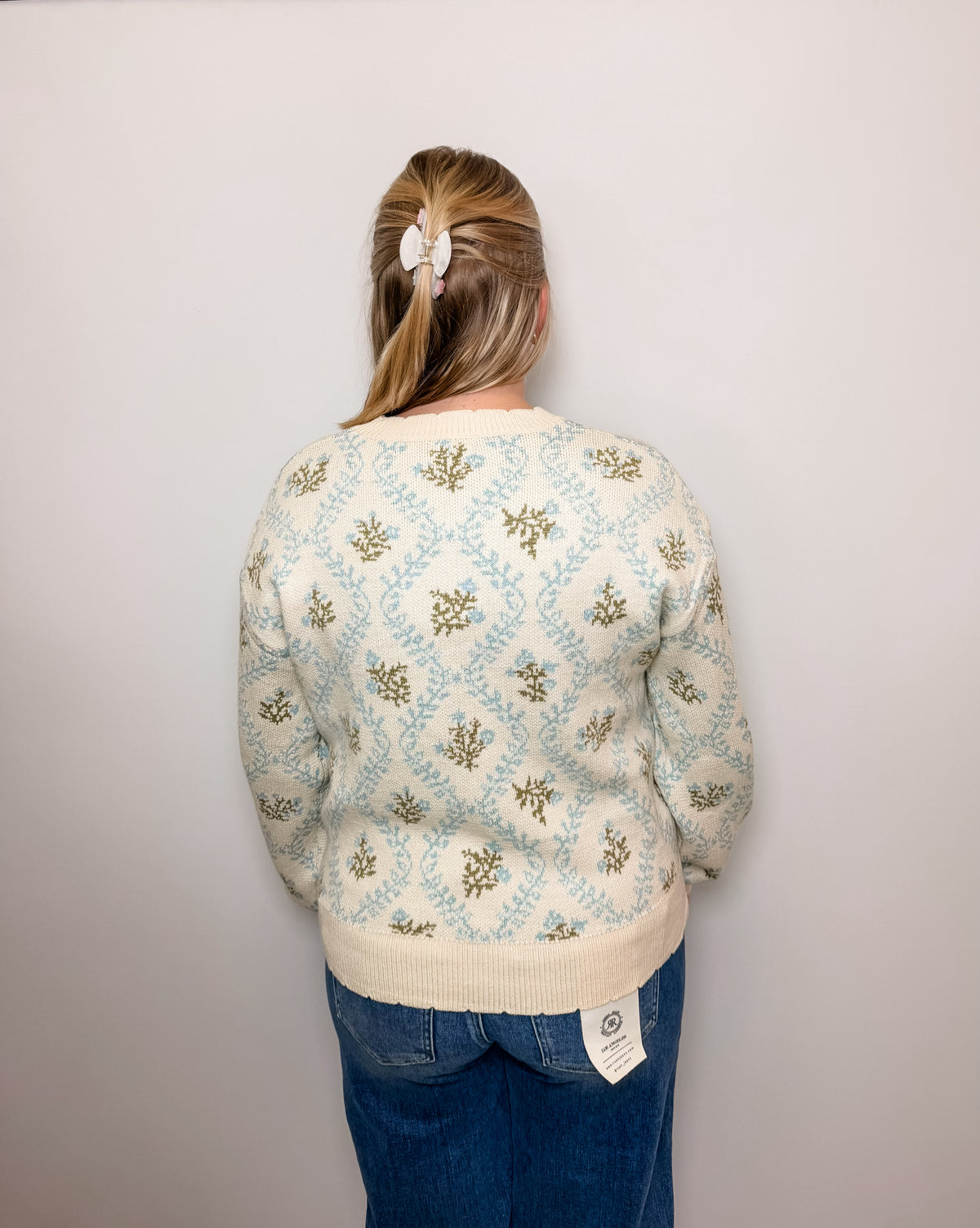 Floral Jacquard Knit Sweater
