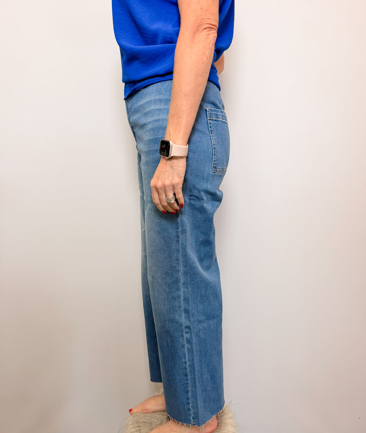 High Waist Wide Leg Straight Denim Pants
