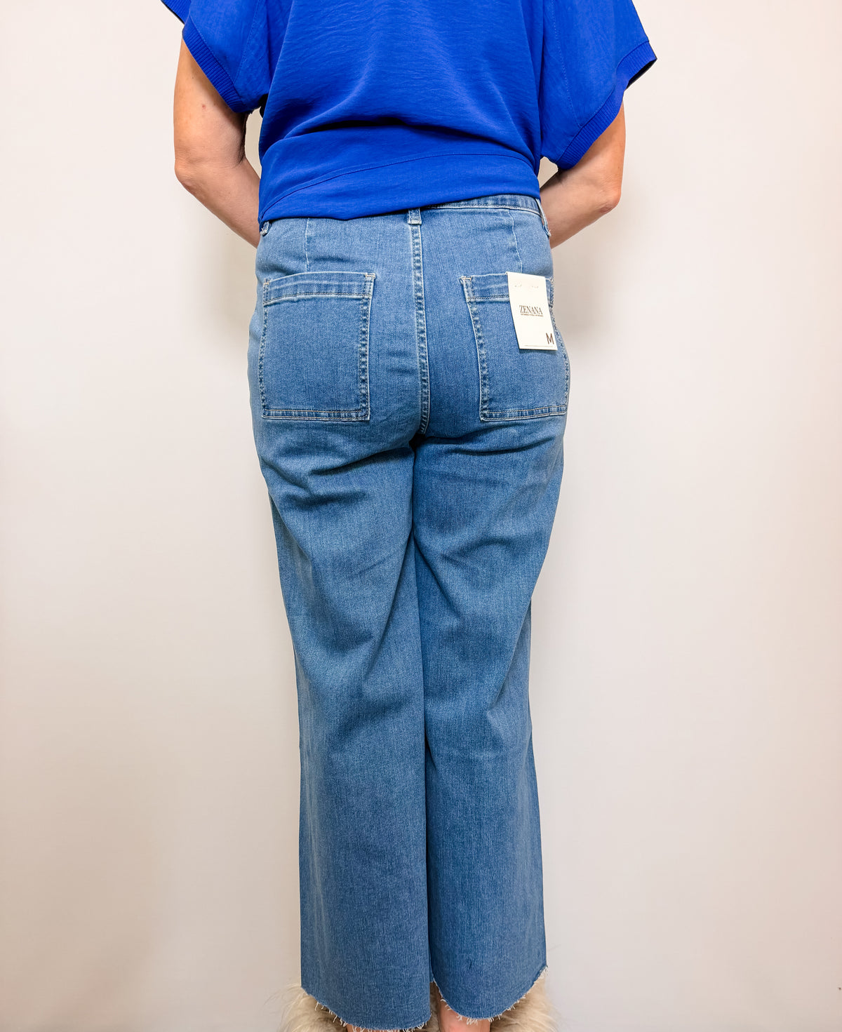 High Waist Wide Leg Straight Denim Pants