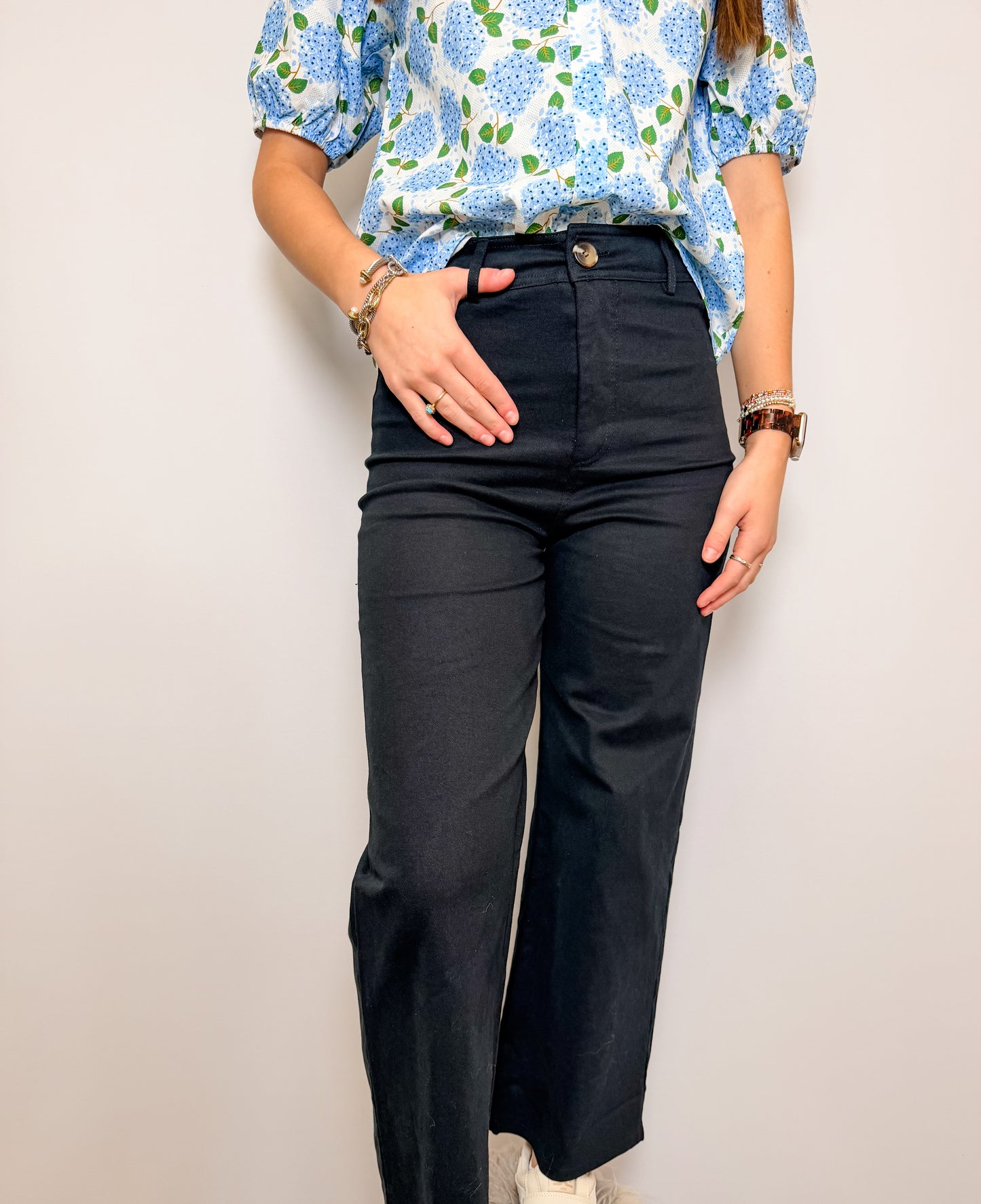 High Waist Straight Pants