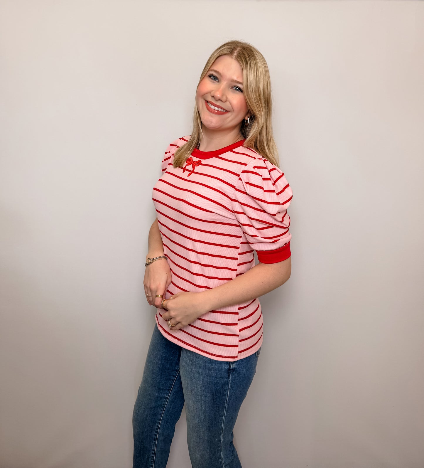 Strawberry Stripes and Bows Top