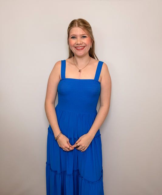 Smocked Tiered Midi Dress