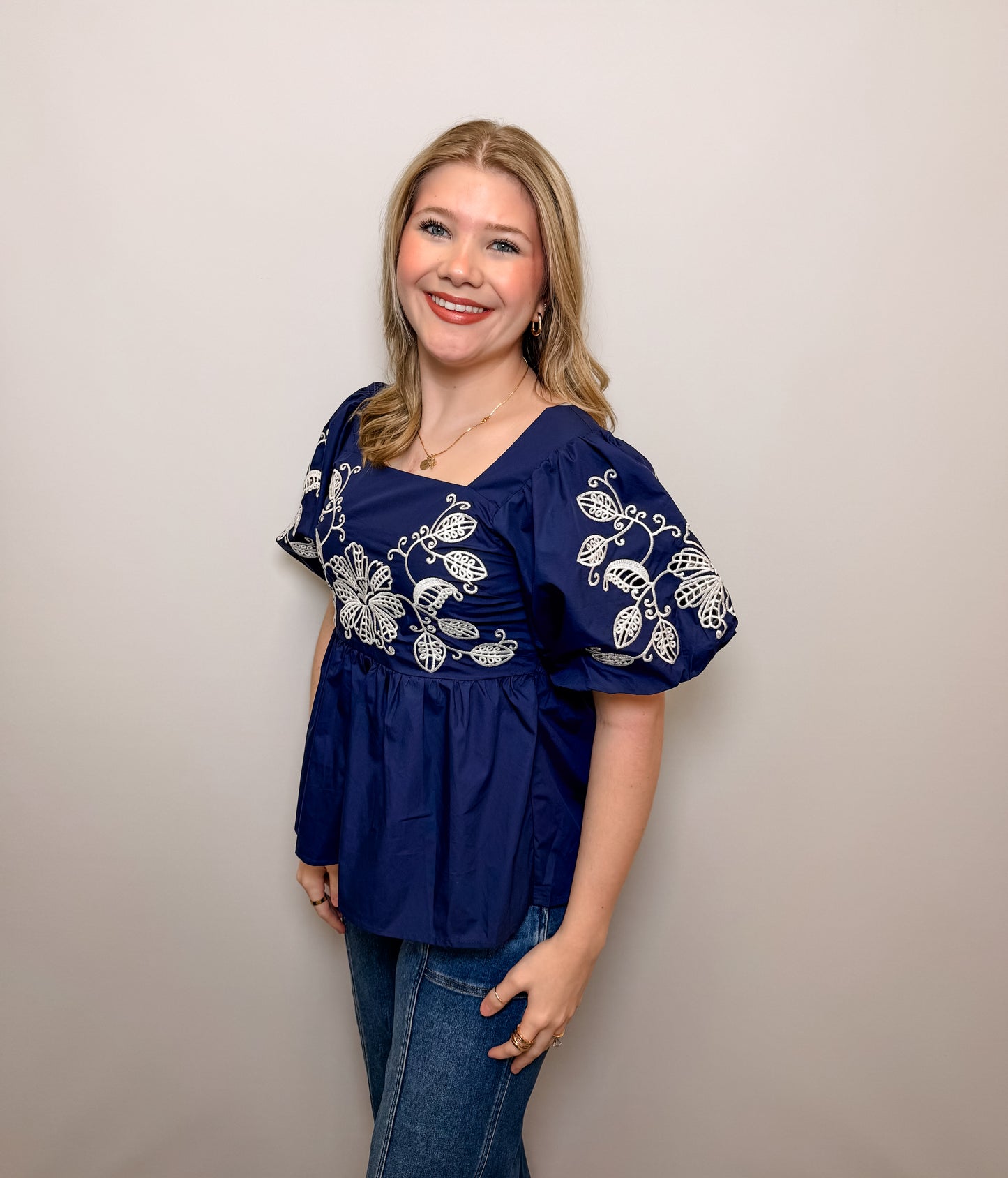 Cotton Embroidered Baby Doll Top