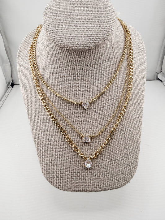 Crystal Gleam Layer Necklace