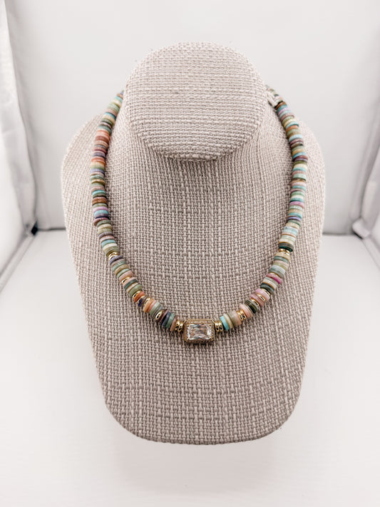 Dream Pop Gemstone Necklace - Multi Pastel