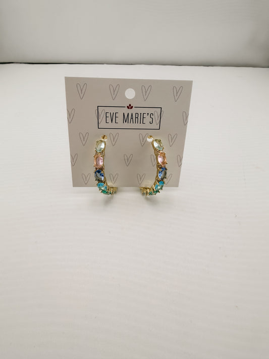 Pastel Dreams Gold Hoop