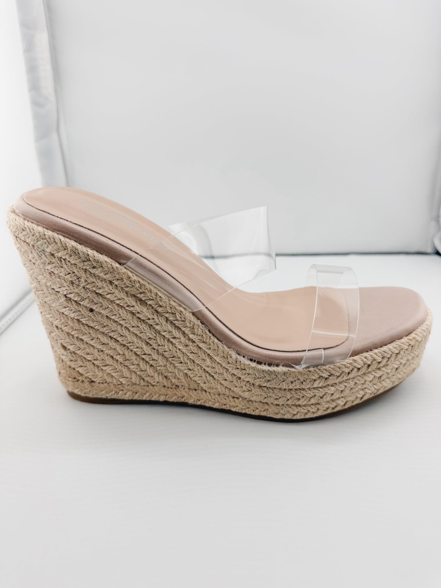 Clear Strap Wedge Heels