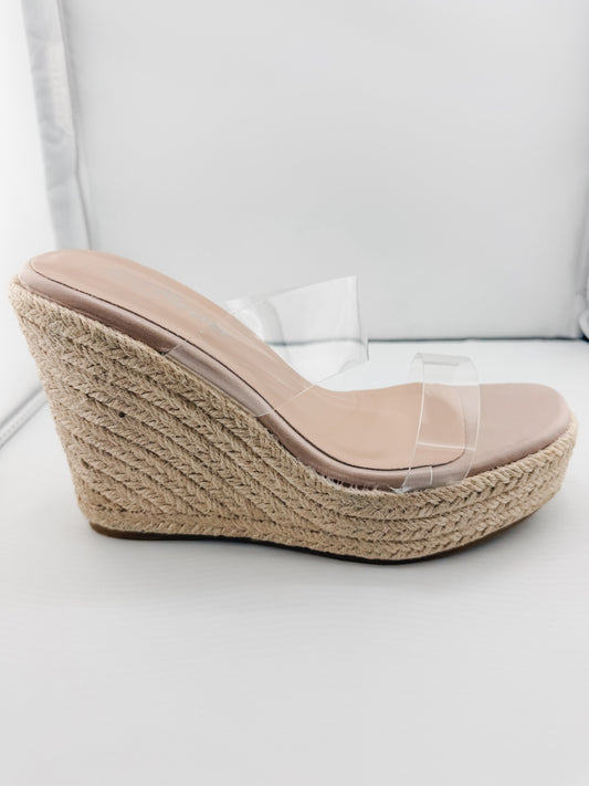 Clear Strap Wedge Heels