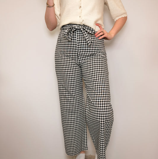 Isis Gingham Tie-Waist Pants
