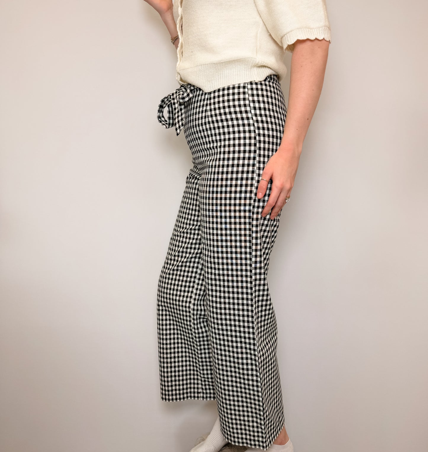 Isis Gingham Tie-Waist Pants