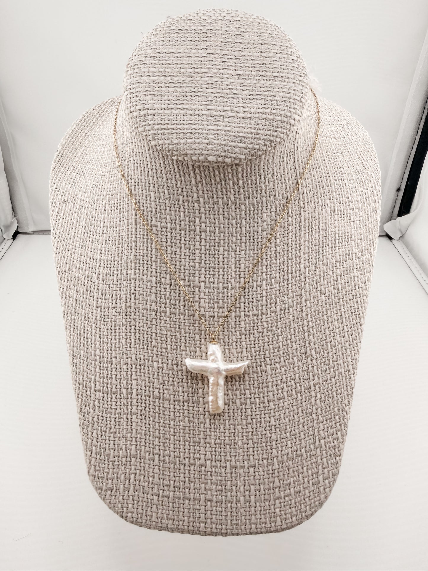 Heavenly Pearl Cross Necklace
