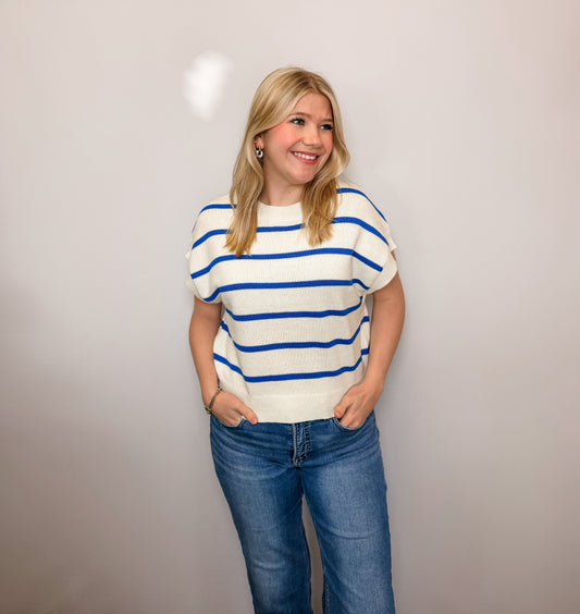 Striped Crew Neck Knit Top