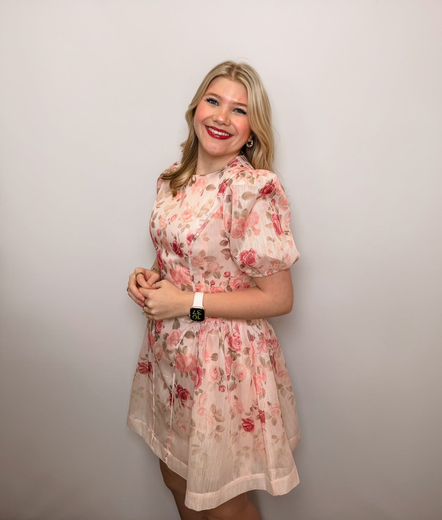 Floral Puff Sleeve Mini Dress