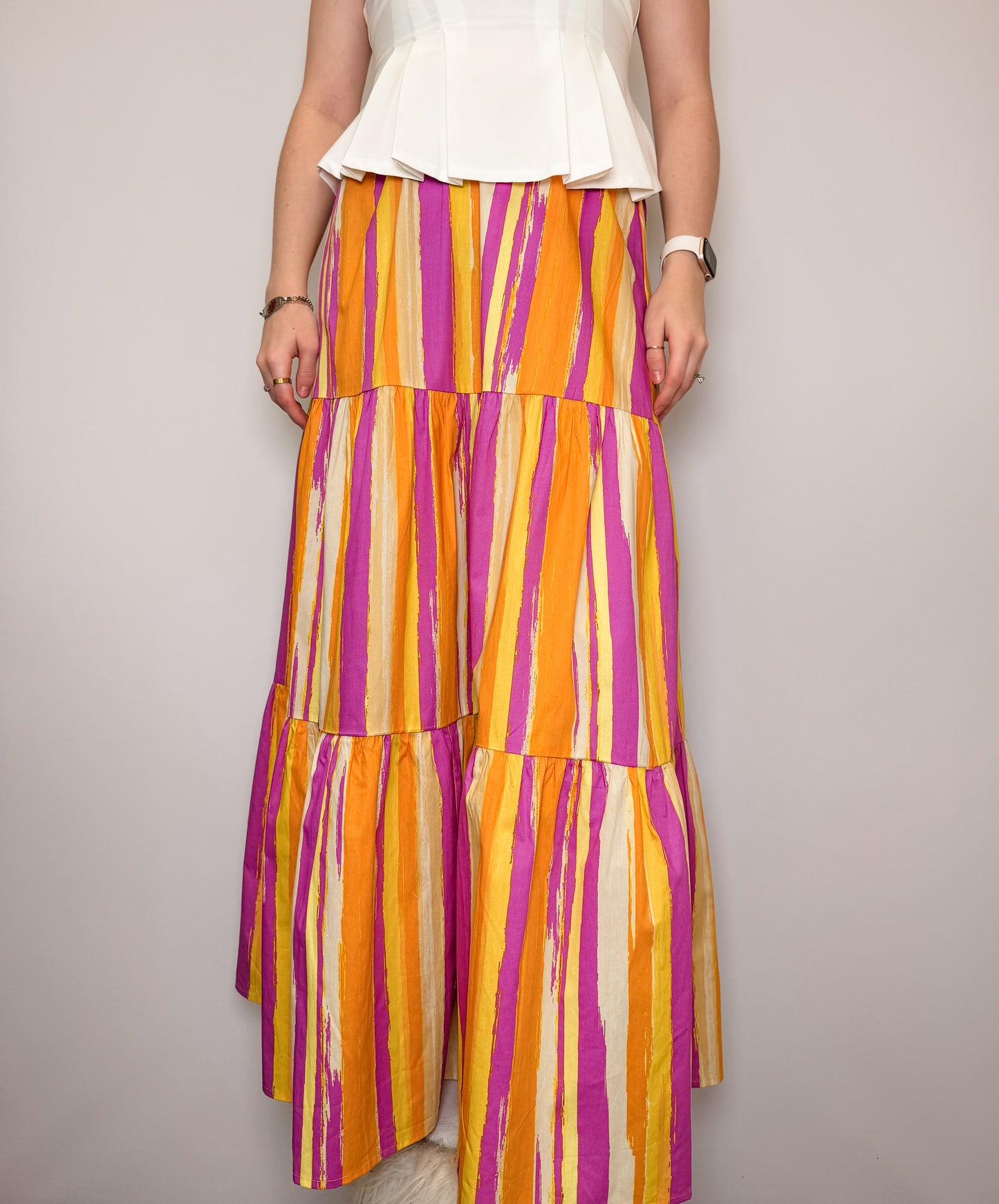 Printed Poplin Maxi Skirt