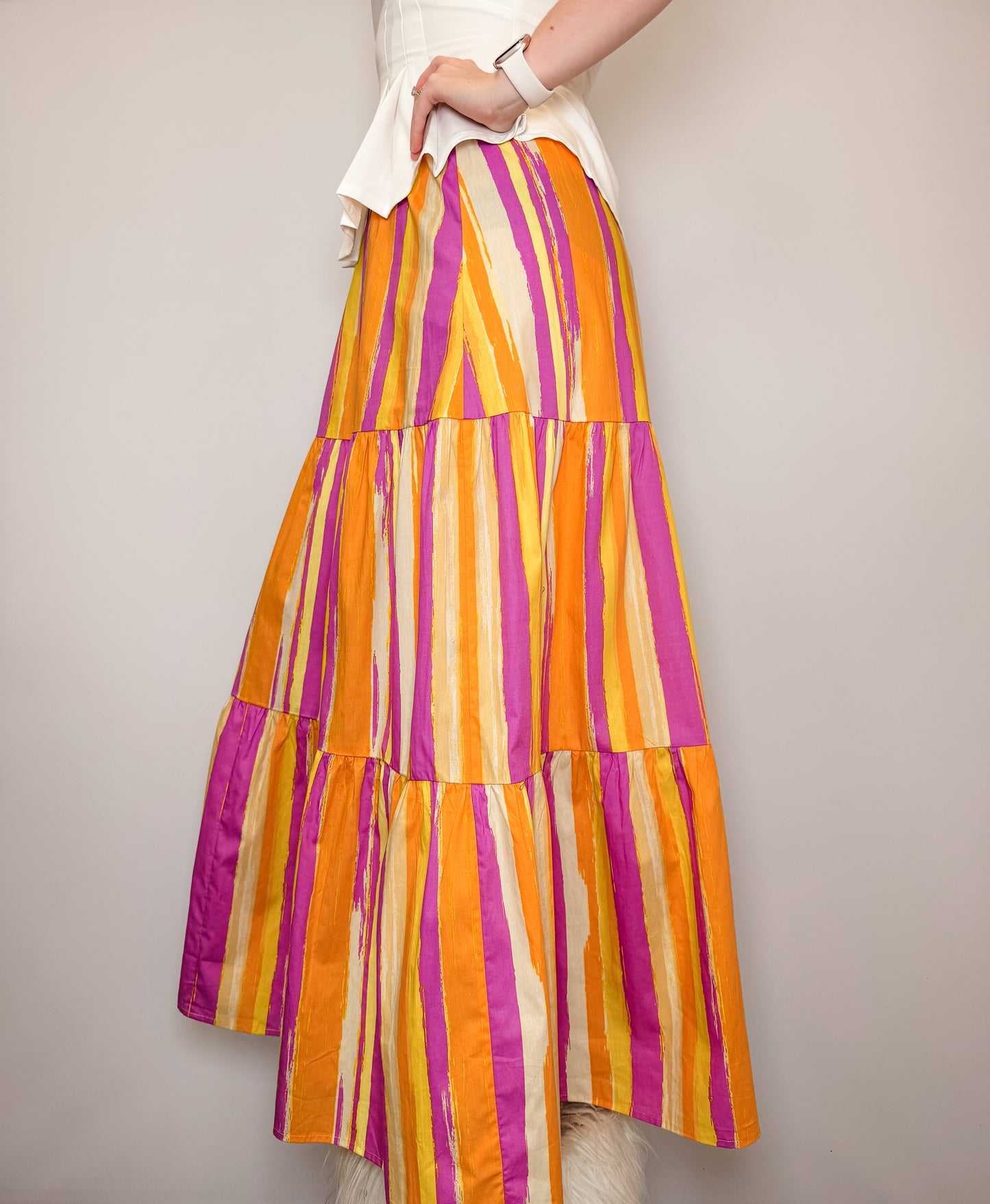 Printed Poplin Maxi Skirt