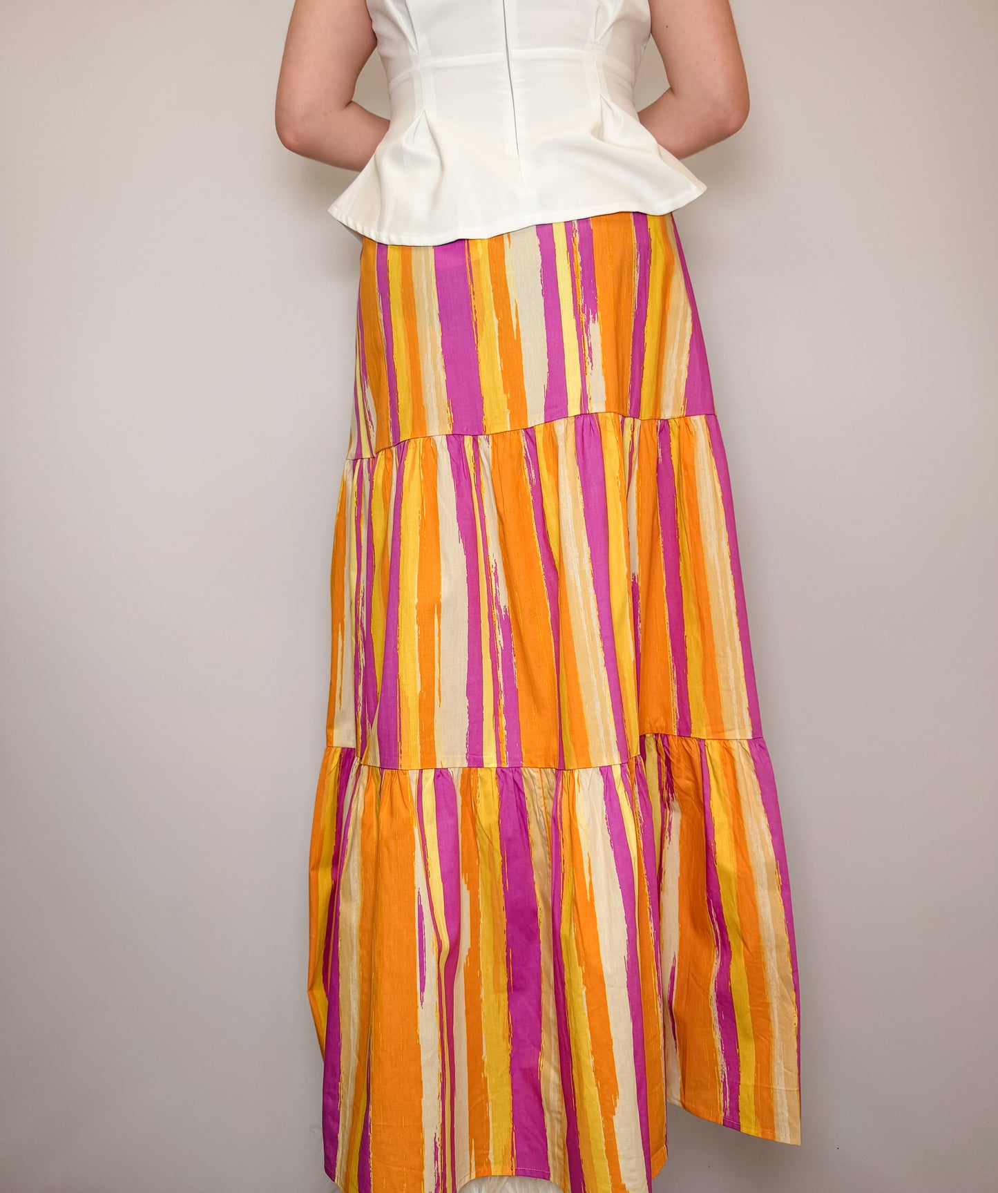 Printed Poplin Maxi Skirt