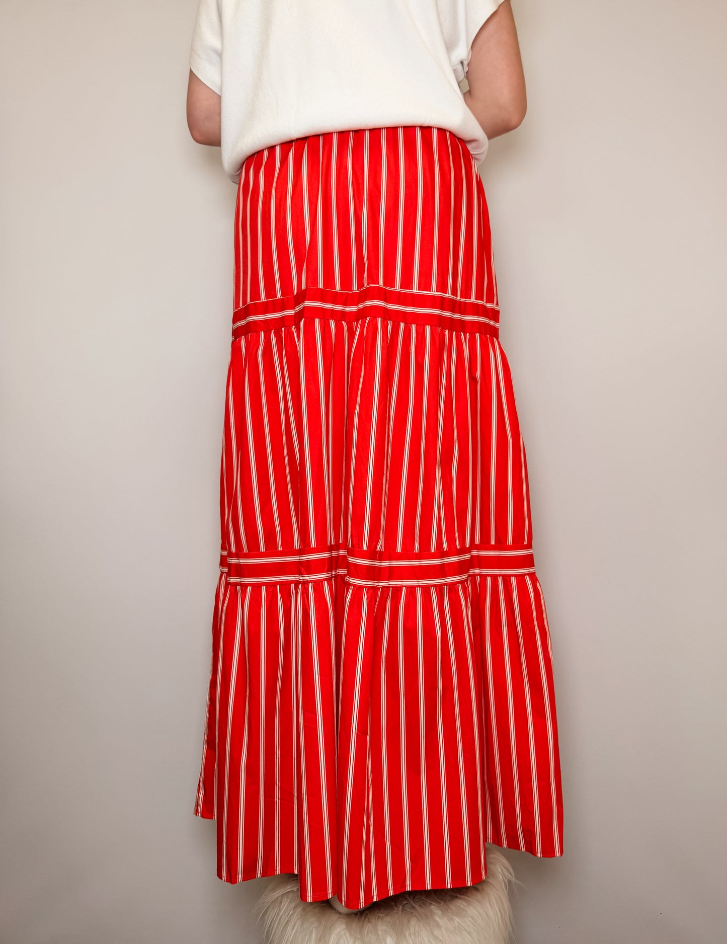 Striped Woven Maxi Skirt