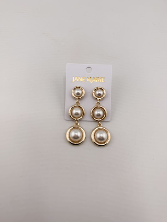Gold Pearl Drop Earrings