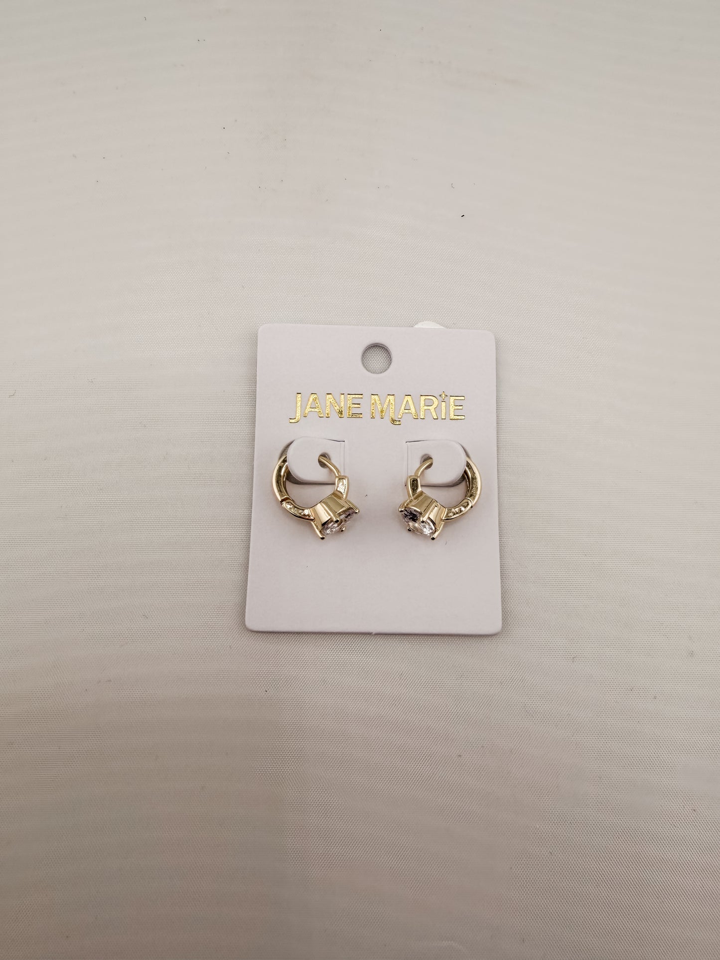 Gold Crystal Huggie Earring