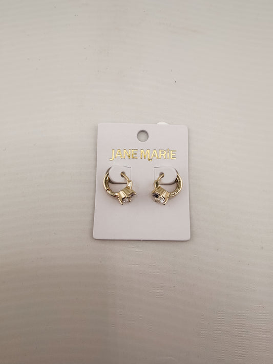 Gold Crystal Huggie Earring