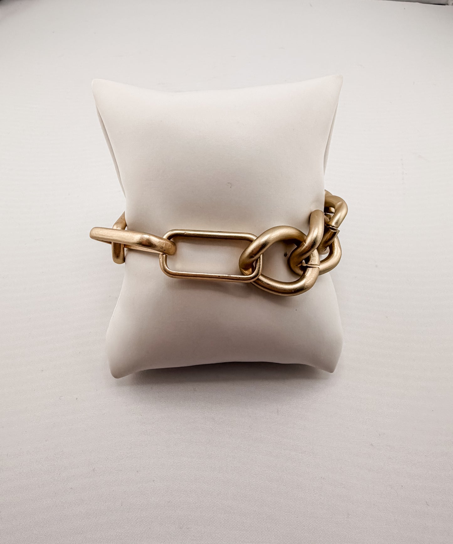 Matte Gold Rolo and Link Chain Bracelet